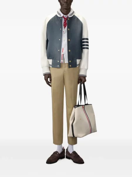 Geanta de piele Thom Browne albastru
