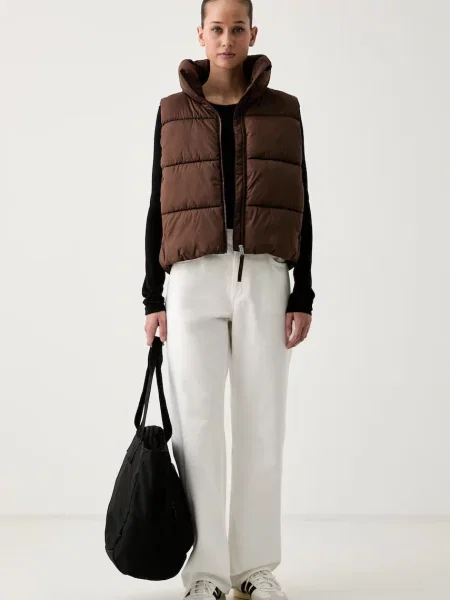 DKNY vestă pentru femei maro