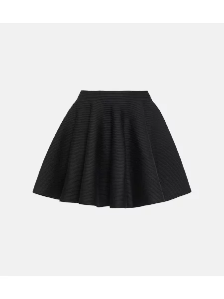 Fustă Alaã¯a de lână negru