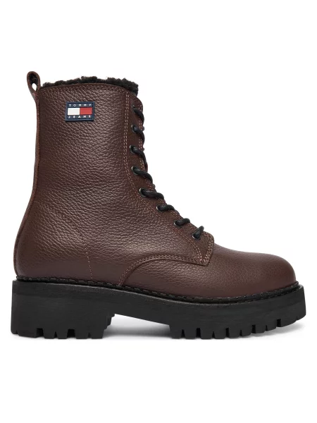 Tommy Jeans Pohodni čevlji Tjw Urban Laceup Boot Wl rjava