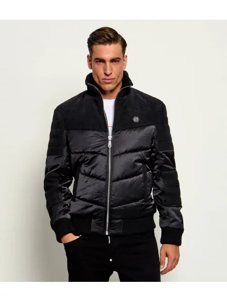 Philipp Plein Geacă | piele întoarsă negru