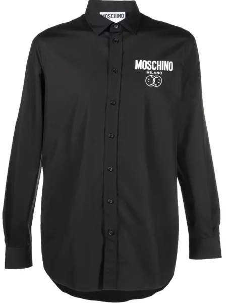 Lung cămașă Moschino cu imagine negru