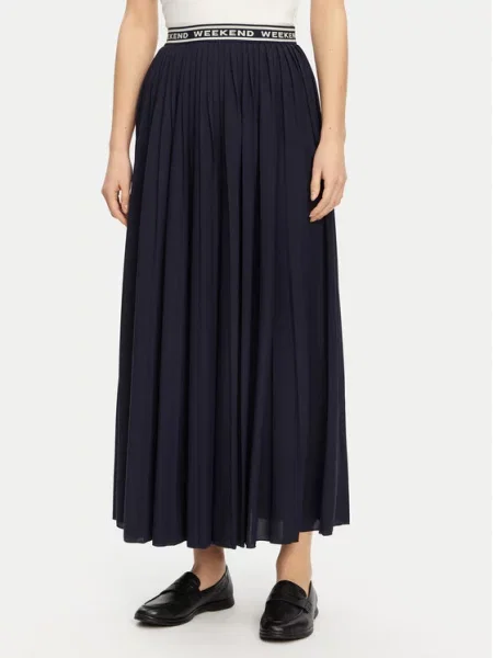 Weekend Max Mara Plesirana suknja Bleu tamnoplava