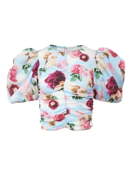 Top Fleur Du Mal cu model floral albastru