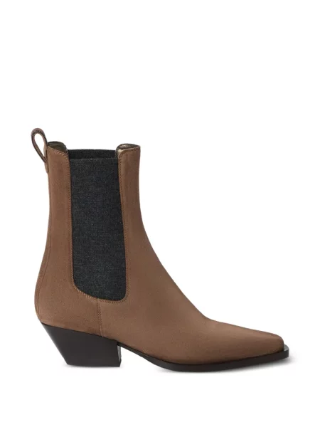 Botine chelsea Brunello Cucinelli din piele de căprioară