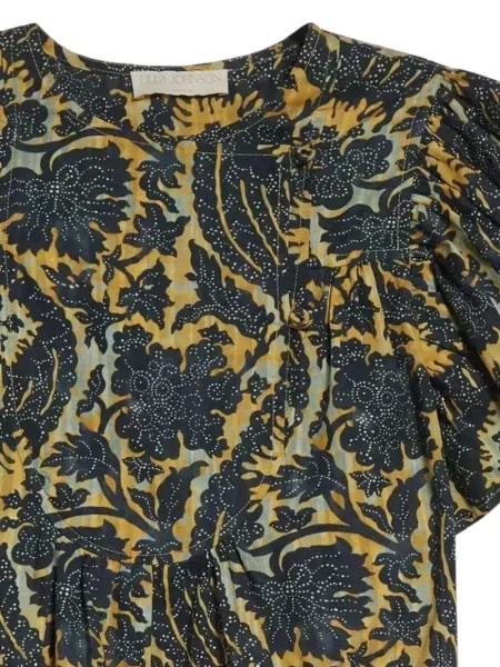 Top Ulla Johnson s cvjetnim printom s printom zelena