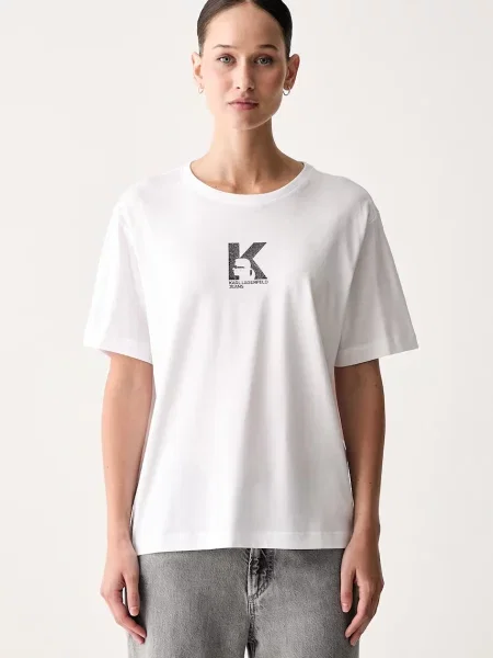 Karl Lagerfeld Jeans tricou pentru femei cu modal alb