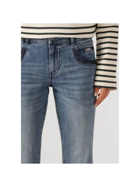 Mos Mosh Jeansy Straight Leg Mmnaomi Nolla blau niebieskie