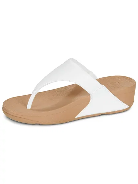 Kožené šľapky Fitflop biela