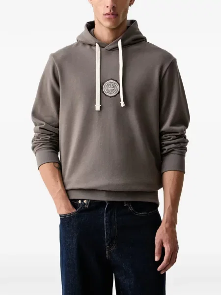 Hanorac cu glugă Armani Exchange cu autograf cu cordon gri
