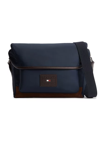 TOMMY HILFIGER Geantă de umăr HERITAGE bleumarin / închis maro