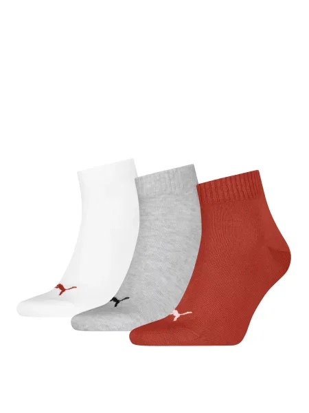 PUMA Unisex Quarter Plain 3p Набір шкарпеток Унісекс Комбінований верх червоний
