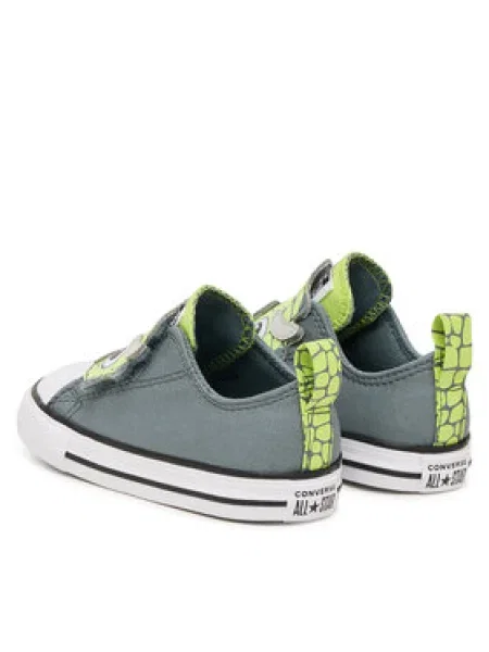 Plátenky Converse Chuck Taylor All Star One Strap Dinos Easy-On sivá