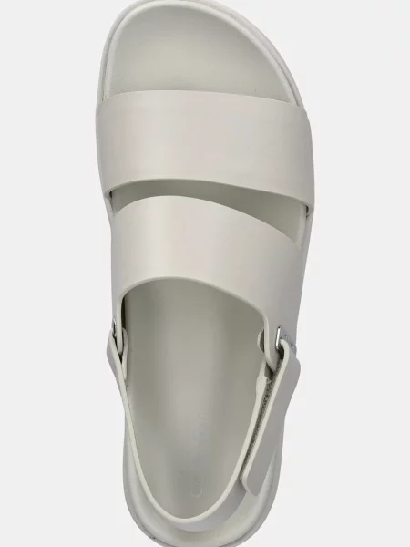Calvin Klein bőr szandál FLAT ADJ SANDAL EYELET bézs