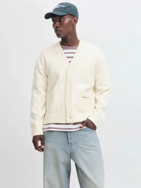 JACK & JONES Kardigán JORNORREBRO krémová