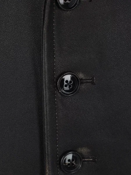 Kožená bunda Ann Demeulemeester s oděrkami černá