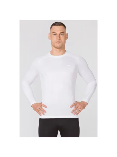 Koszulka termoaktywna z długim rękawem fitness Rough Radical Fury LS biała