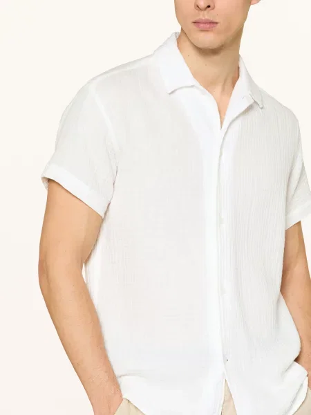 Strokesman's Resortová Košile Comfort Fit Z Mušelínu bílá