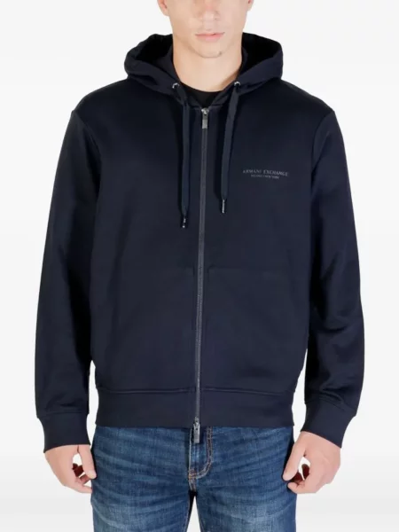 Hanorac cu glugă Armani Exchange cu imagine albastru