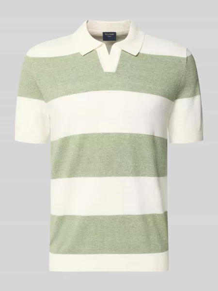 Koszulka polo o kroju slim fit z imitacji dzianiny z mieszanki bawełny Olymp Level Five