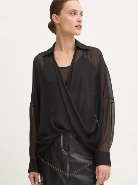 Bluza Answear Lab za žene bez uzorka crna
