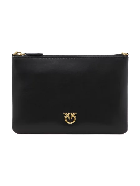 Kopertówka Pinko skórzana bez obcasa klasyczna czarna