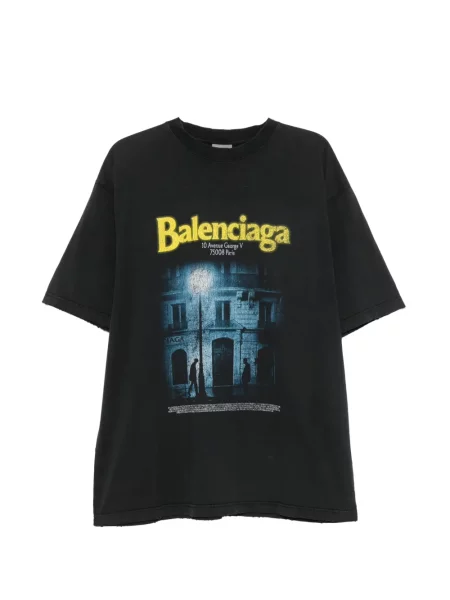 Tricou Balenciaga cu imagine gri