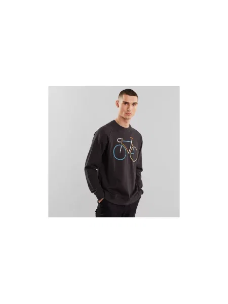 Dedicated Sweatshirt Malmoe Color Bike Charcoal Mężczyźni Bluzy i bluzy z kapturem Dedicated Szary Size: M czarna
