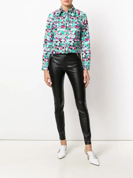 Pantaloni Pucci din piele negru