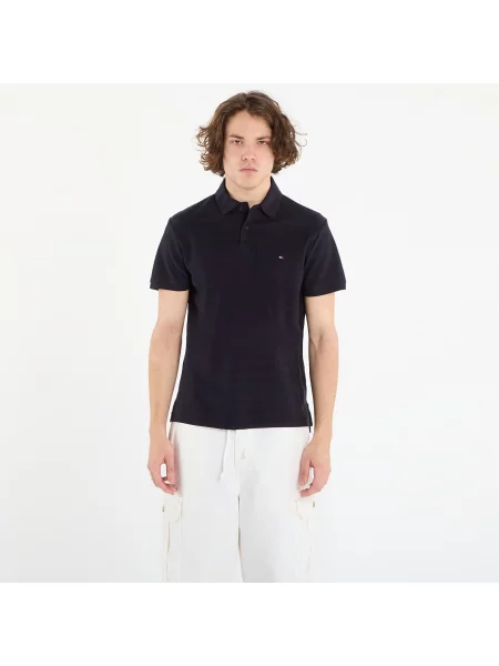 Тениска Tommy Hilfiger Ss Herringbone Reg Polo Desert Sky XL