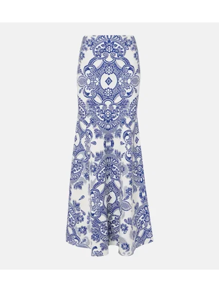 Fusta maxi Etro din jacard albastru