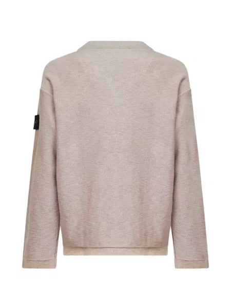 Pulover Stone Island cu decolteu rotund cu strasuri lung