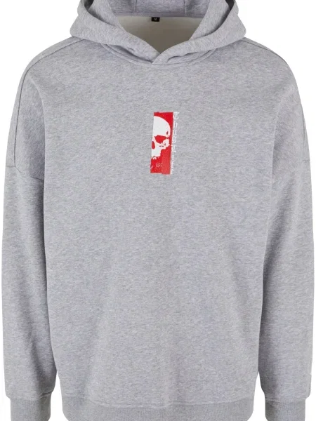 Thug Life Sweater majica Saboteur melange / krvavo crvena / bijela siva