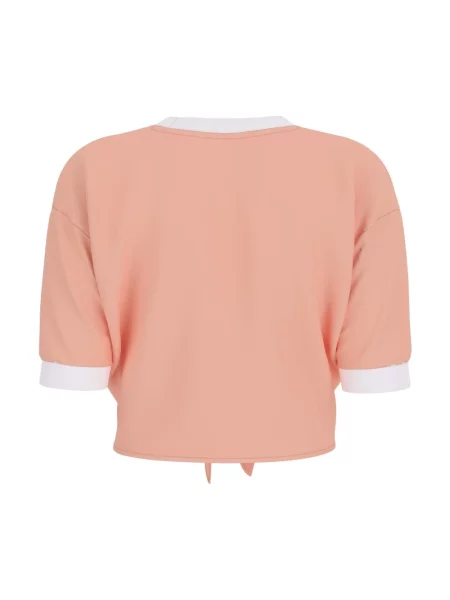 Guess Koszulki Kobieta Różowy M Logo Court Top Rose Print pomarańczowa