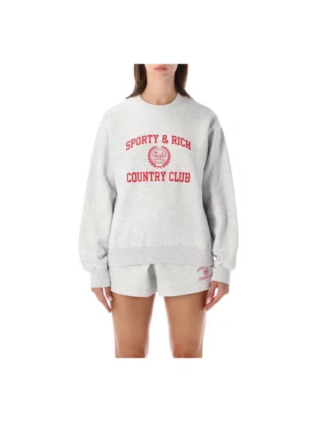 Bluza nierozpinana Sporty And Rich z okrągłym dekoltem szara