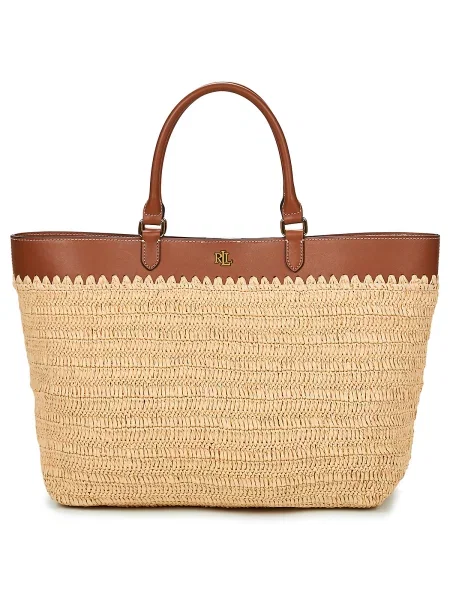 Geantă shopper Lauren Ralph Lauren bej