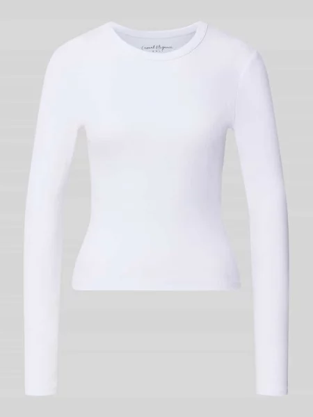 Bluzka z długim rękawem o kroju slim fit z mieszanki bawełny model VAL' Only biała