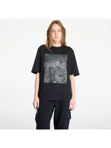 Тениска Reebok Classic с принт черно