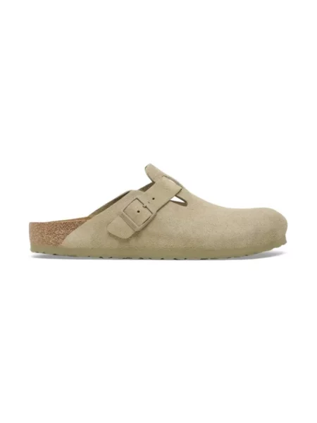 Birkenstock Boston Suede Leather Regular Fit Mężczyźni Sandały Birkenstock Szary Size: beżowe