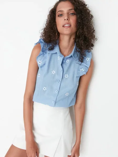 Cămașă Trendyol albastru