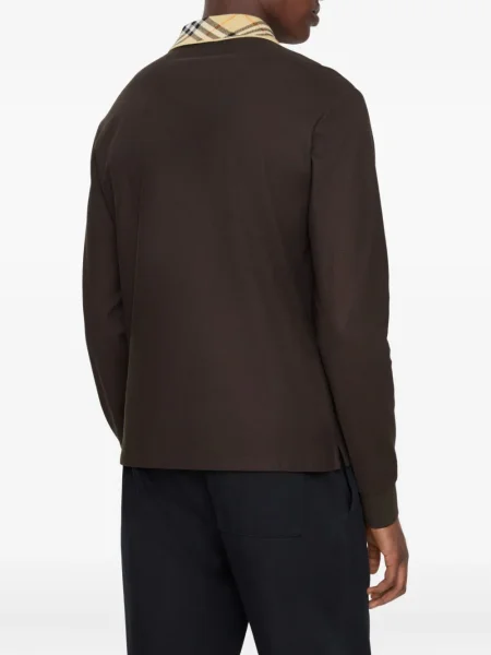 Καρό polo Burberry καφέ