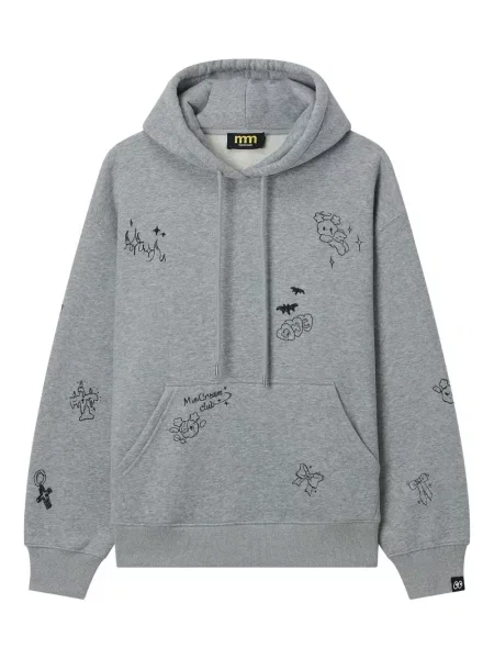 Mała mały bluza z kapturem Mini Cream z nadrukiem szara