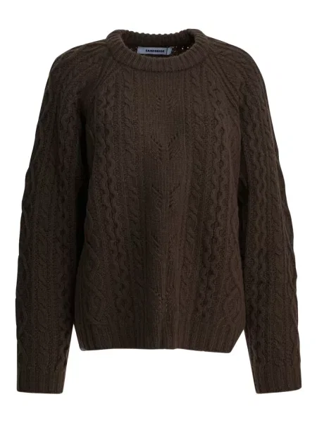 Pulover Sandbeige cu decolteu rotund maro