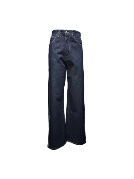 Spodnie Giulia N Couture z rozcieciem niebieskie