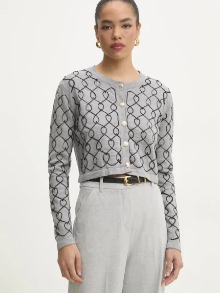 Жилетка Answear Lab от лека материя сиво