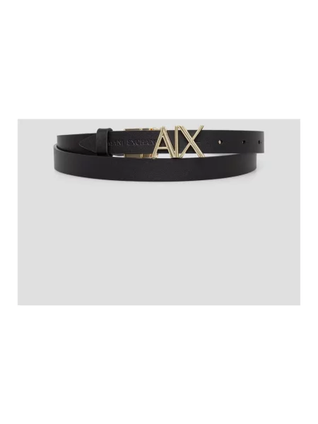Armani Exchange pasek skórzany czarny