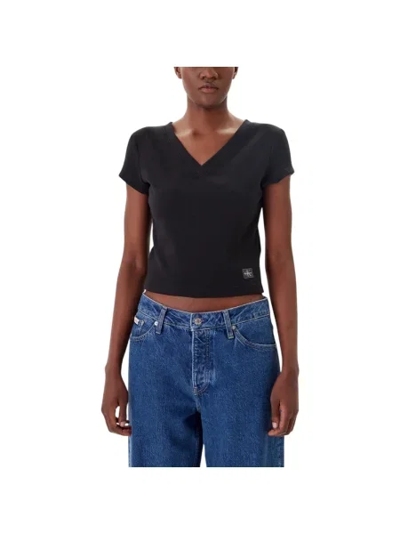 Calvin Klein Jeans Tricou | Cropped Fit negru