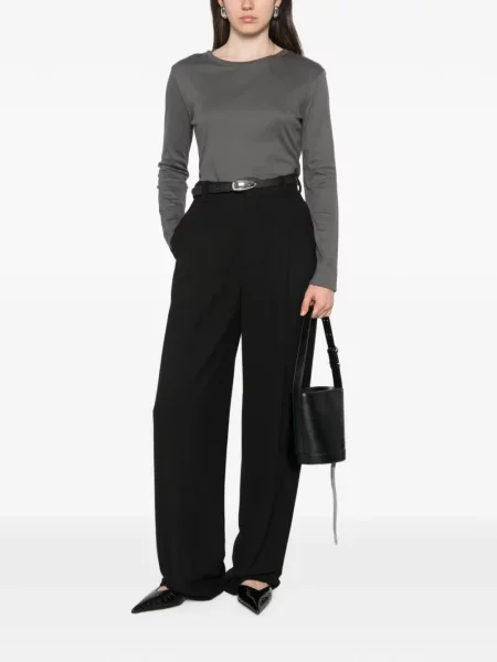 Lung top 's Max Mara cu decolteu rotund gri