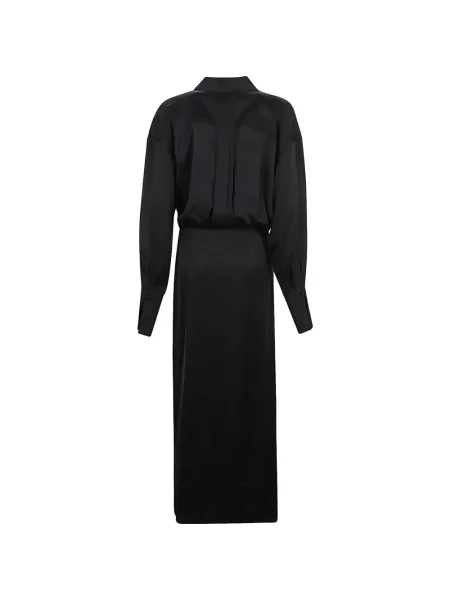 Lung rochie midi The Andamane drapată negru