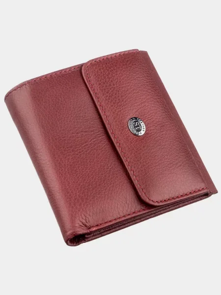 Кожаный кошелек St Leather Accessories бордовый